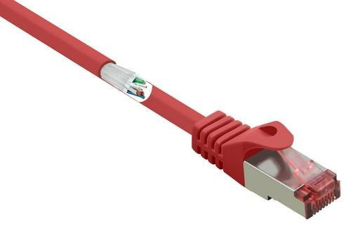 Renkforce RF-5372562 RJ45 Patchkabel CAT 6 S/FTP Ethernet LAN Kabel Rot, Länge: 0,25 m - Bild 1