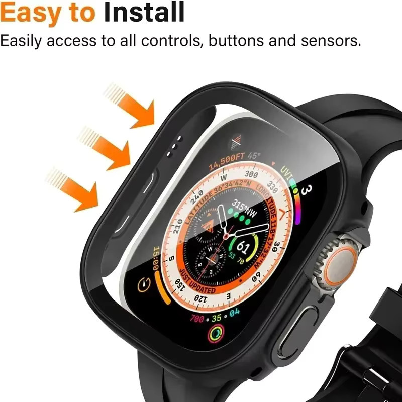 JBAILI 2-in-1-Hülle für Apple Watch Ultra 49 mm, Silikon, Weiß - Bild 6