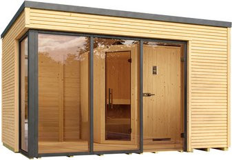 WEKA Design-Saunahaus Cubilis Massivholzhaus in Natur mit 9,66 kW Heizleistung, B/H/T: 388 x 314 x 249 cm - Bild 1