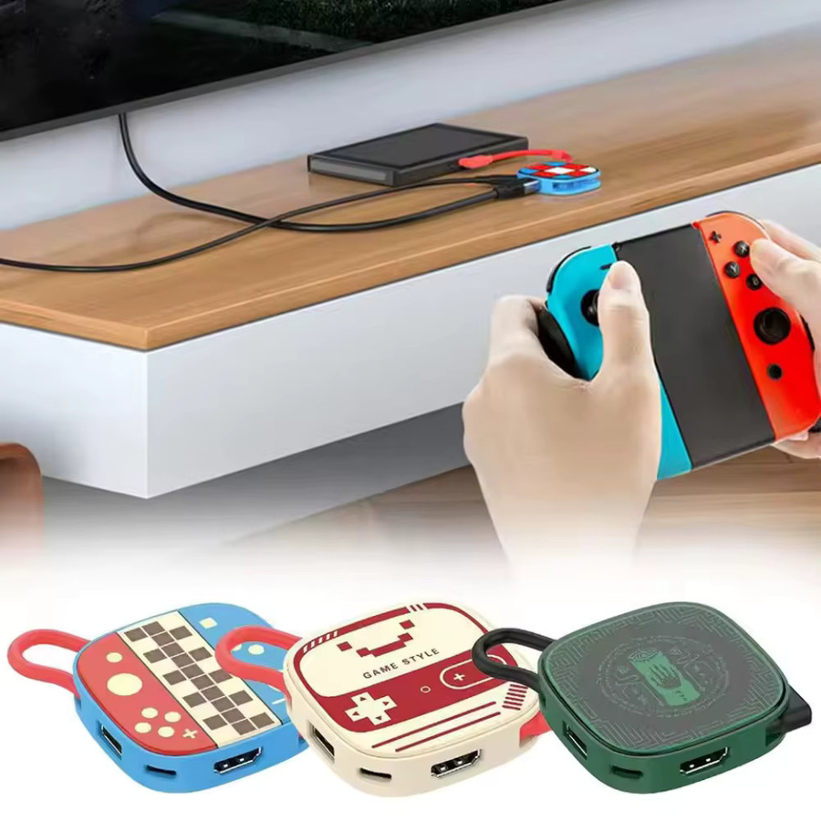Switch 2 Dockingstation mit HDMI 4K und USB 3.0 Hub Adapter für Nintendo Switch, Laptop, PC, iPad und MacBook Air, Multicolor - Bild 2