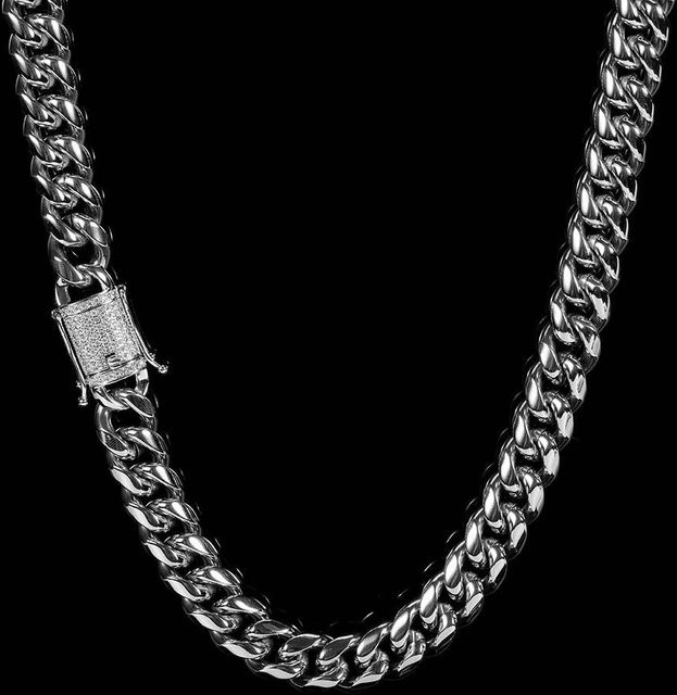 Herrenkette kubanische Kette, Edelstahl, 40cm, gray, Unisex - Bild 1