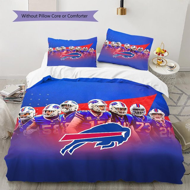 Buffalo Bills Bettwäsche Set mit Muster, Blau, B/H: 250 x 220 cm, bestehend aus 1 Bettbezug und 2 Kissenbezügen - Bild 1