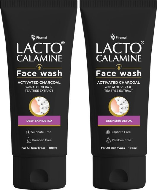 Lacto Calamine Charcoal Gesichtsreinigungsgel mit Aloe Vera, 100 ml, 2er-Pack - Bild 1