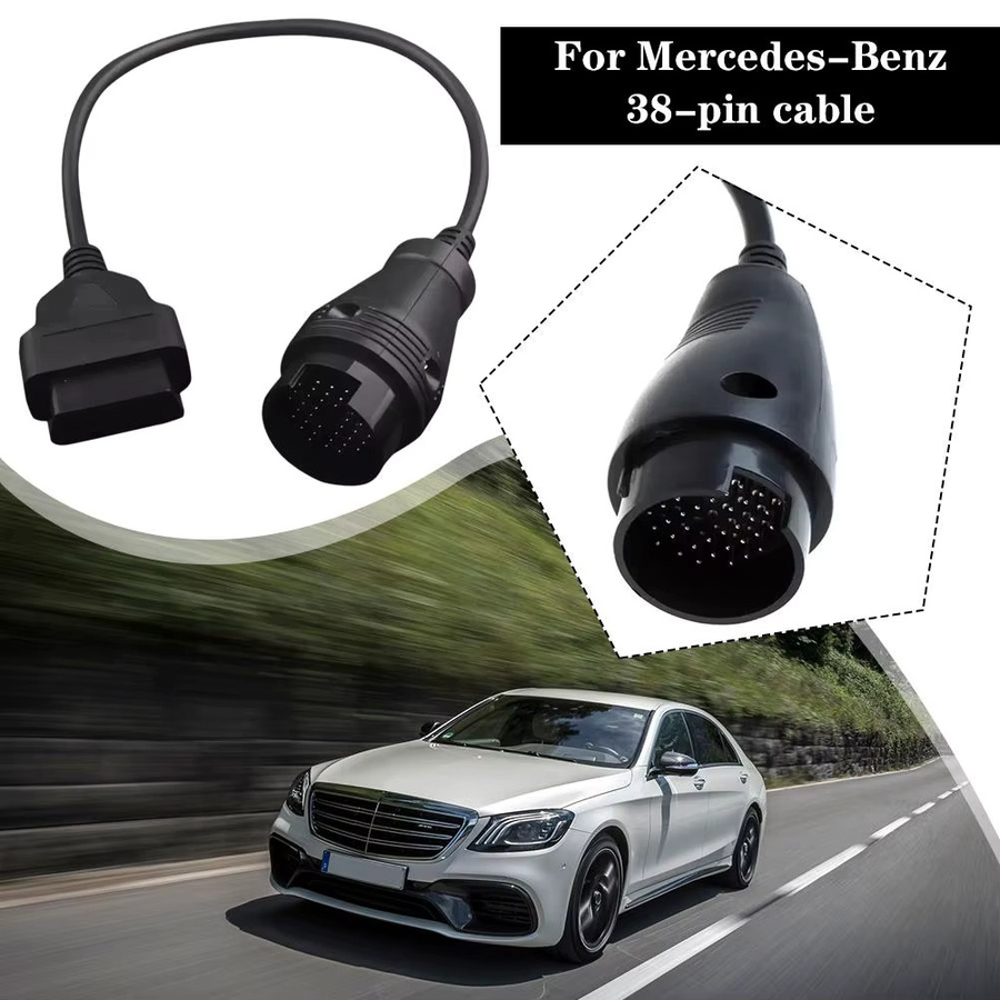 Benz 38-Pin auf 16-Pin OBD2 Diagnose-Adapterkabel in Schwarz für Mercedes-Benz Fahrzeuge - Bild 4