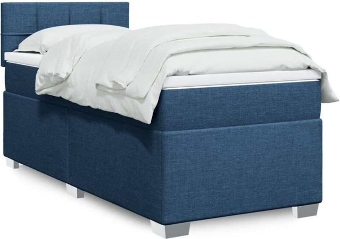 Vidaxl Boxspringbett mit Matratze in Blau aus Stoff, B/T/H: 80 x 200 x 100,5 cm - Bild 1