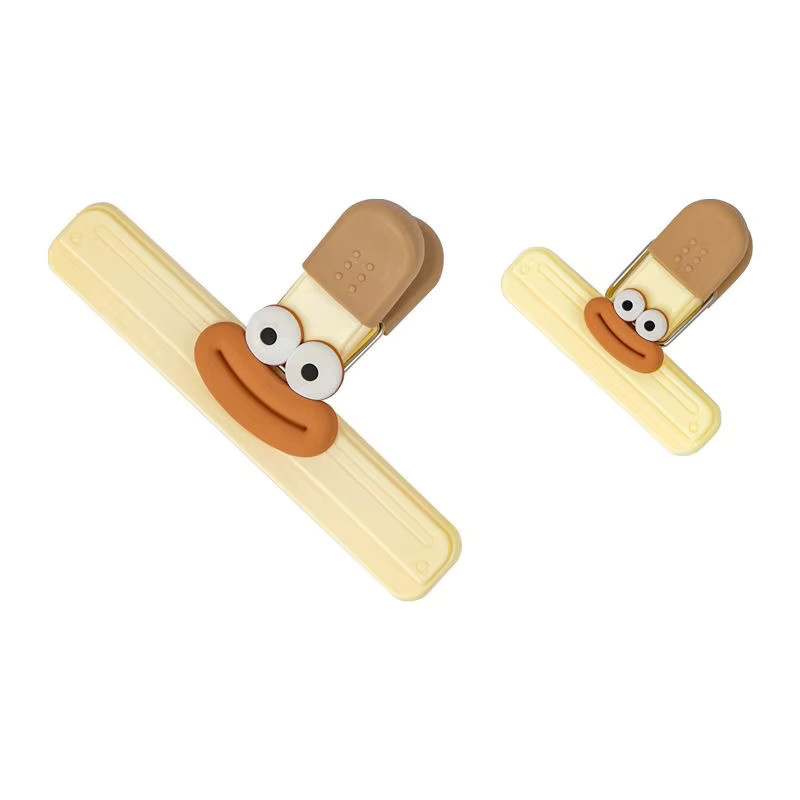 3er-Set Versiegelungsklammern aus Kunststoff für Lebensmittel und Snacks in Beige und Multicolour - Bild 2