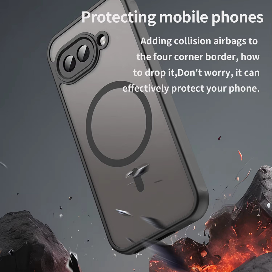 Kumonkey Matte Schutzhülle für Google Pixel 9a, MagSafe kompatibel, Transparent und Blau - Bild 3