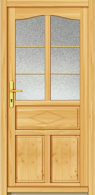 Holz-Mehrzwecktür PANTO Modell Borkum aus Fichte Natur in Braun, Anschlag Links, B: 98 cm, H: 200 cm - Bild 1