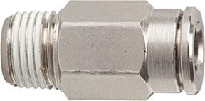 Riegler Gerade Steckverschraubung metallica aus Messing in Silber, R 1/4 a., für Schlauch-Ø 4 mm - Bild 1
