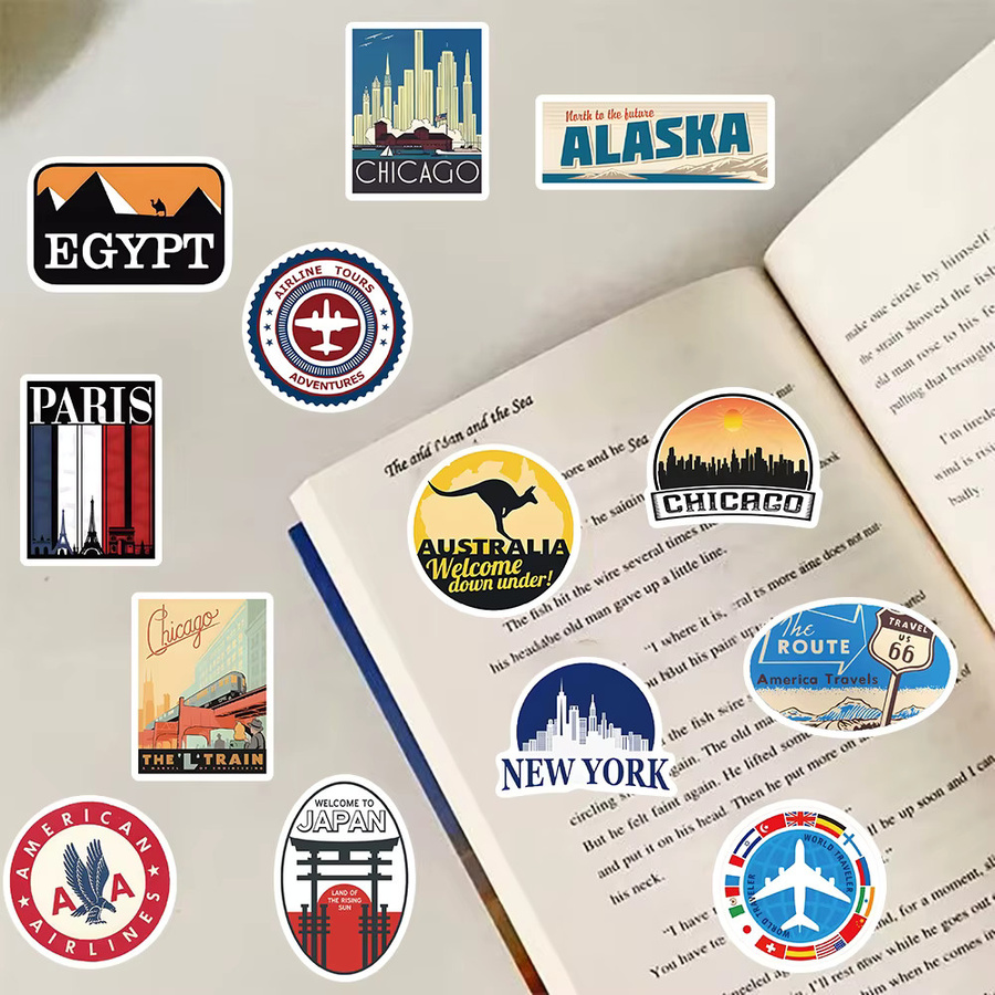 30 Stück Retro-Aufkleber in Multicolour als wasserfeste Nostalgie-Sticker für Laptop, Motorrad und DIY-Projekte - Bild 2