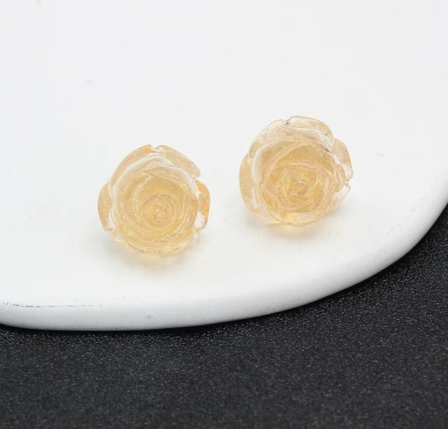 YULIN Ohrring, Harz Transparent 3D Blume, beige, Damen - Bild 1