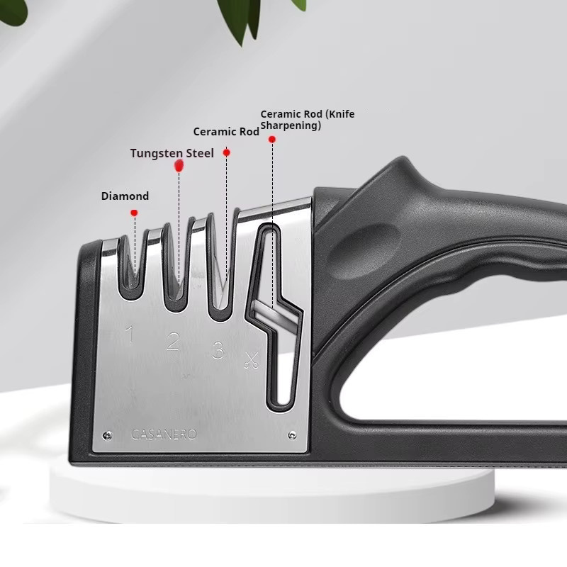 DUTRIEUX 4-in-1 Messer- und Scherenschärfer in Schwarz aus ABS-Kunststoff mit rutschfester Basis - Bild 4