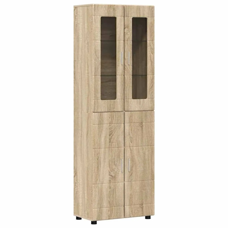 vidaXL Highboard FLORIN in Sonoma-Eiche, modernes Sideboard mit Schranktüren für Wohnzimmer oder Home Office, B/T/H: 60 x 35 x 182 cm - Bild 2