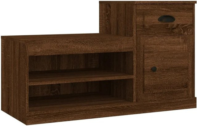 vidaXL Schuhschrank Eiche Braun aus Holzwerkstoff mit Scharniertüren B/T/H: 100 x 42 x 60 cm - Bild 1