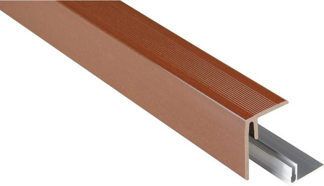 Kovalex WPC Seitenabschluss Braun aus WPC und Aluminium, H x B x T: 250 x 6,4 x 4,8 cm - Bild 1