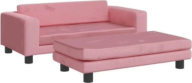 vidaXL Hundebett mit Verlängerung in Rosa aus Samt, B/T/H: 100 x 50 x 30 cm - Bild 1