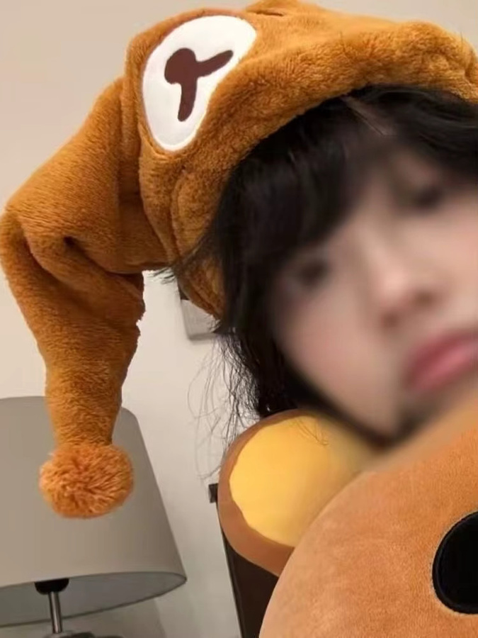 Potdemiel Rilakkuma Kapuzenhandtuch aus Korallenfleece in Braun, schnelltrocknend für Kinder und Fans - Bild 3