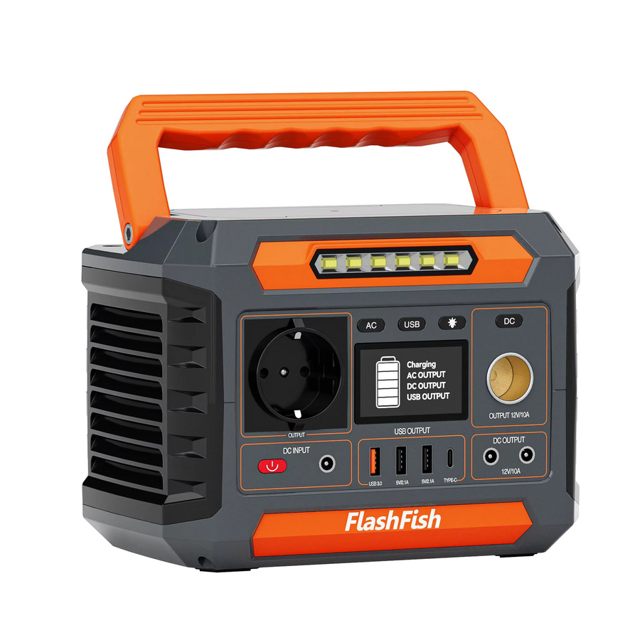 Tragbare Powerstation FlashFish P66A Mini-Solargenerator 200W 144,3Wh in Schwarz für Camping und Outdoor-Reisen - Bild 6