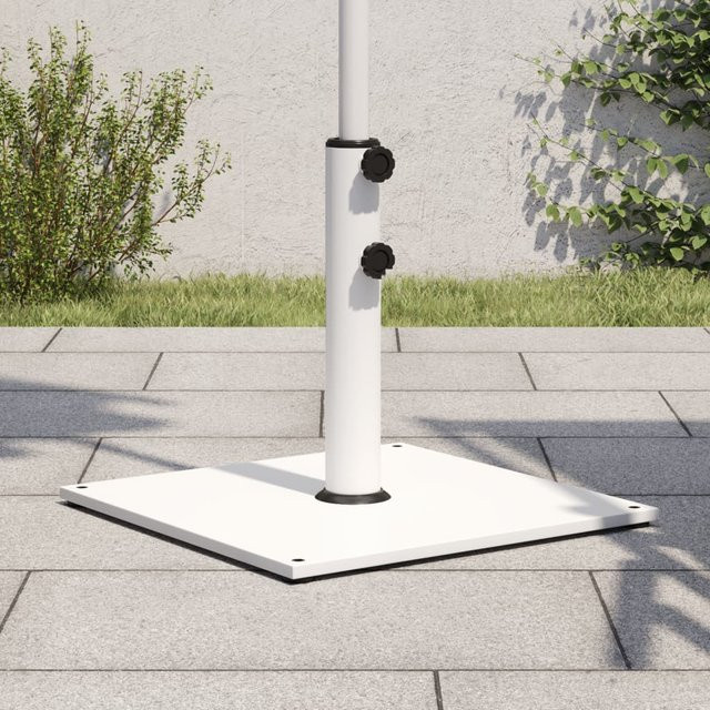 vidaXL Sonnenschirmständer quadratisch aus Stahl und Eisen in Weiß, passend für Mastdurchmesser Ø32/38/48 mm, Gewicht: 17 kg - Bild 2
