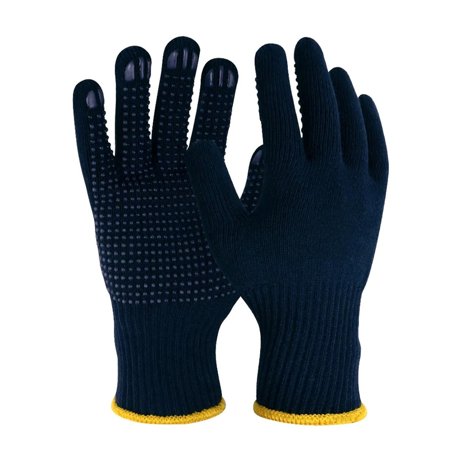 LUX-TOOLS Noppen-Arbeitshandschuh aus Baumwolle in Blau, Größe 10 (XL) - Bild 2