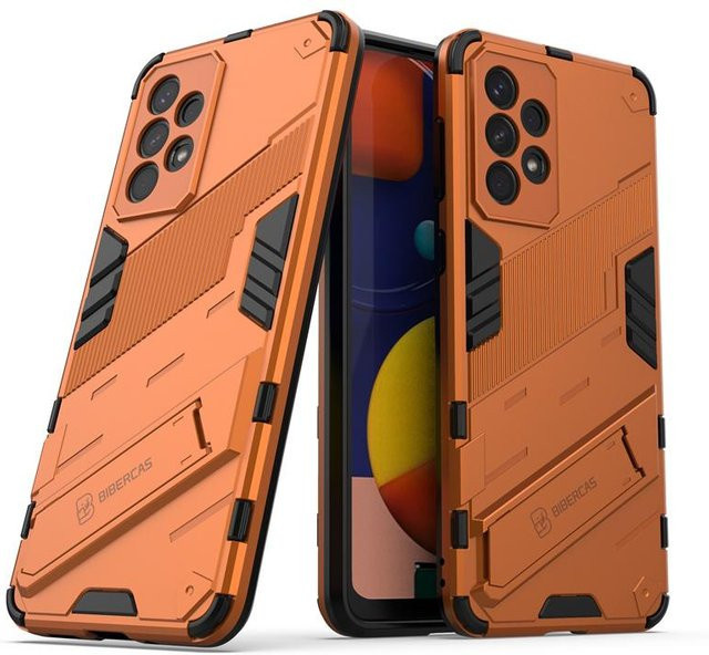 Magnetische Stoßfeste Schutzhülle für Samsung Galaxy A33 5G A53 A73 in Orange mit Standfunktion - Bild 1