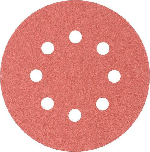 PFERD Klettscheiben KSS 125 Universal Korund Exzenterschleifpapier gelocht Körnung 120 Durchmesser: 125 mm, Menge: 25 Stück, Farbe: Rot - Bild 1