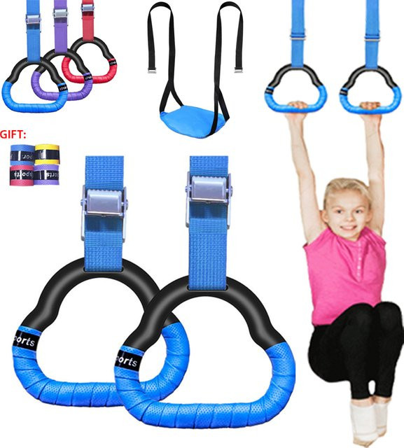 Meade Gymnastikringe für Kinder, Sportspielzeug, rutschfest, mit Schaukel, verstellbare Riemen - Bild 1