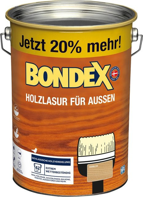 Bondex Holzlasur für Außen farblos seidenglänzend 4,8 l - Bild 1