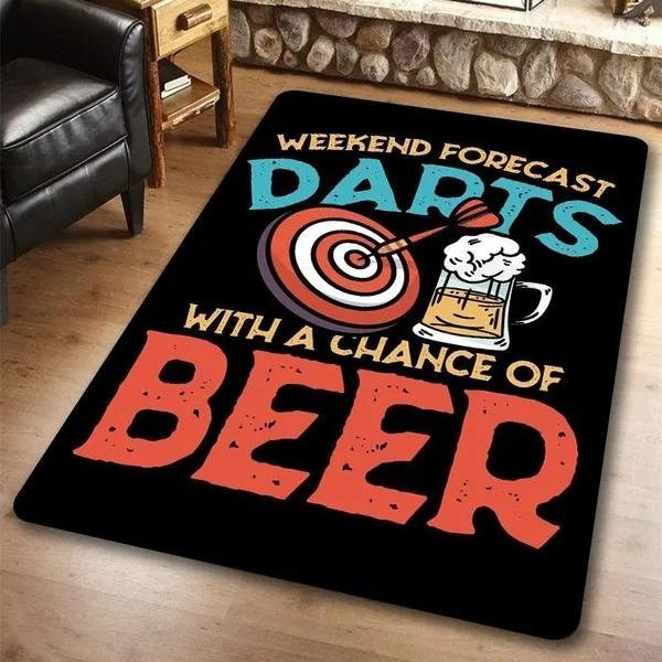 BC-Warm Home Spielzimmer-Teppich mit Dartscheiben-Design, waschbarer Polyester-Bodenmatte für Wohnzimmer und Schlafzimmer, B/B: 80 x 120 cm, Mehrfarbig - Bild 1