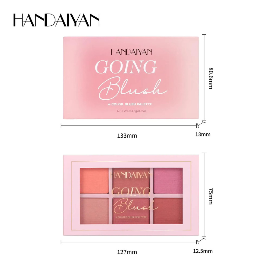 handaiyan Rouge-Make-up-Palette, Gesichtspuder, Matt - Bild 3