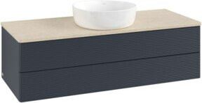 V&B Antao Waschtischunterschrank mit Frontstruktur und Beleuchtung, Farbe: Blau lackiert, B/T/H: 120 x 50 x 50 cm - Bild 1