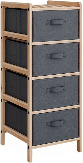 Vicco Badschrank Bruno Grau mit 4 Stoffschubladen B: 34,5 cm, H: 86 cm - Bild 2