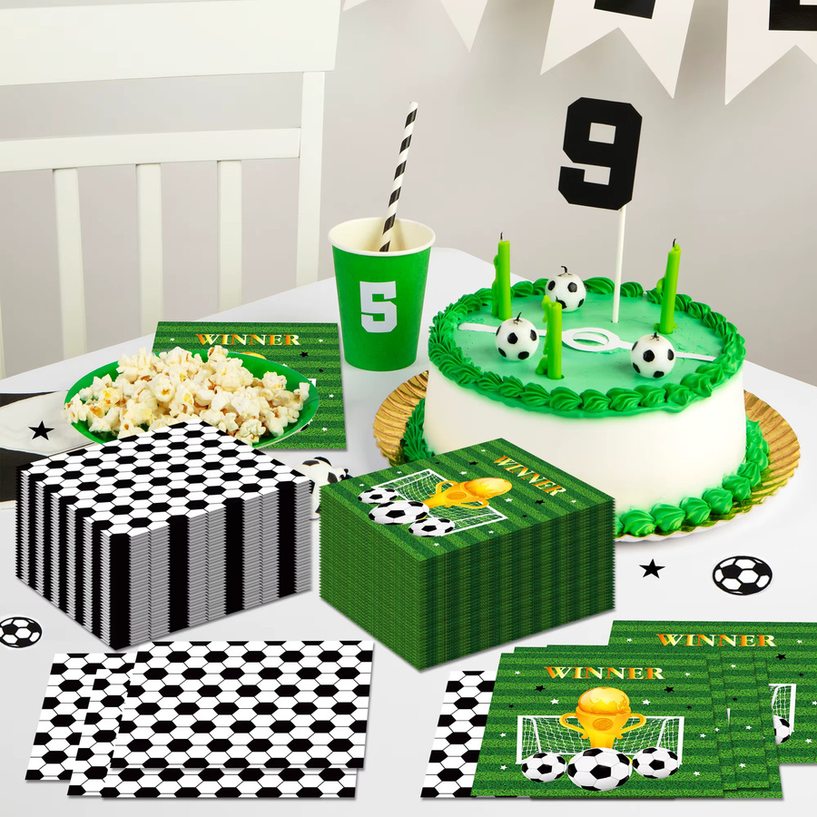 Einweg Papier Servietten mit Fußball Motiv für Geburtstag und Partydekoration - Bild 5