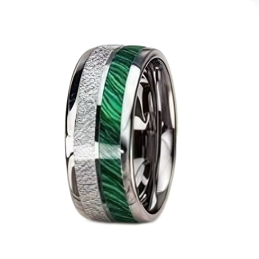 SUNFLOWERZHU Herrenring Edelstahl, Silber, Meteorit-Einlage - Bild 6