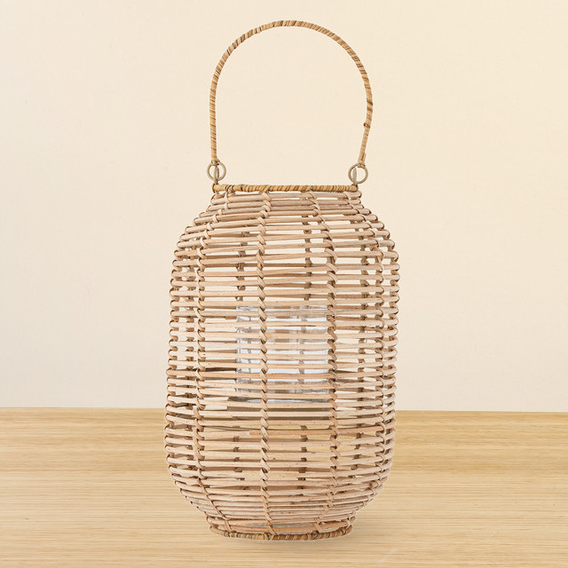 Bloomingville Lander Laterne aus Glas in Beige - Bild 1