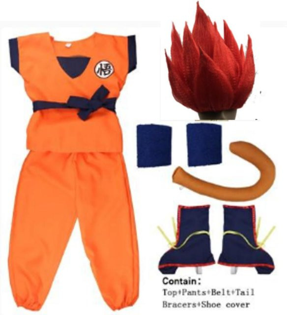 TUYUE Son Goku Krillin Trainingskleidung, Cosplay Kostüm, Dragon Ball, Rot - Bild 1