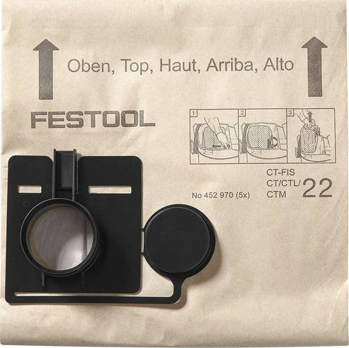 Festool Filtersack 5er Pack Weiß 452973 - Bild 1
