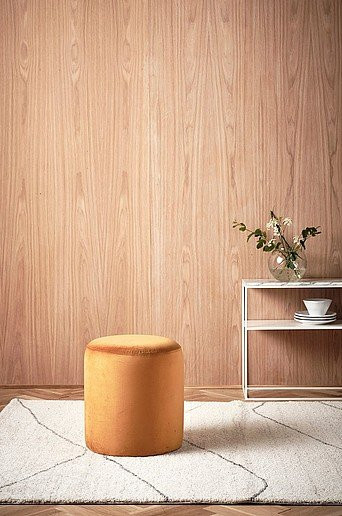 Jotex Pouf TOKYO in Gelb und Orange, moderner Polsterhocker aus Samt, Durchmesser: 40 cm - Bild 1