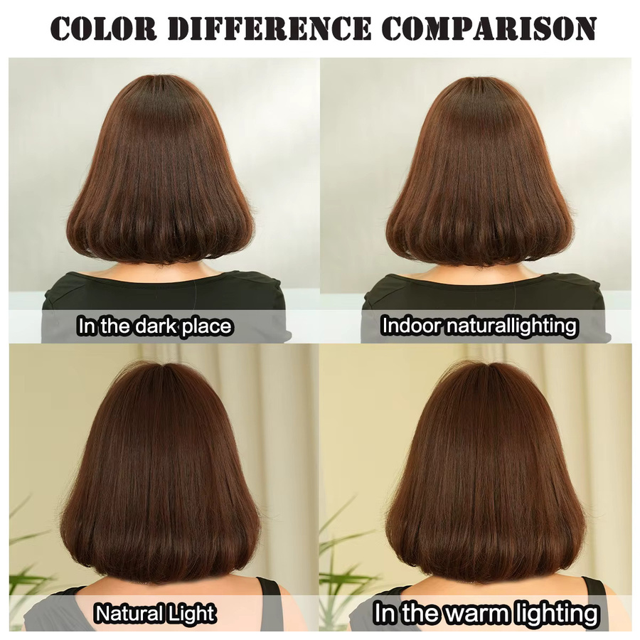 7JHH WIGS Perücke Damen, Bob-Perücke, Mokkabraun, Synthetisch - Bild 5