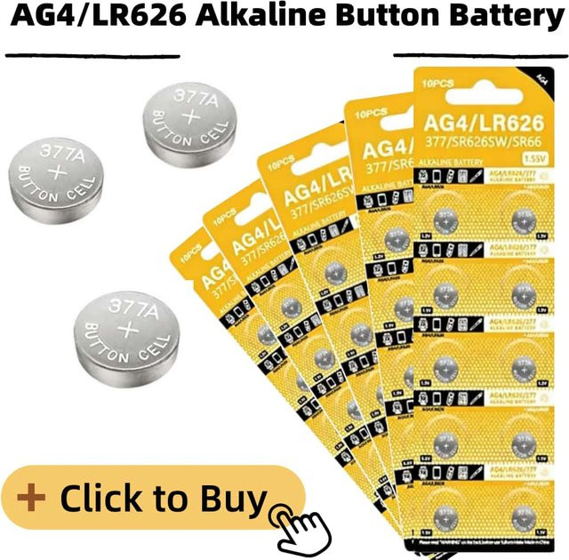 SCRCEO AG4 LR626 1,5V Alkaline-Knopfzellen in Silber für Uhren und Kleingeräte - Bild 1
