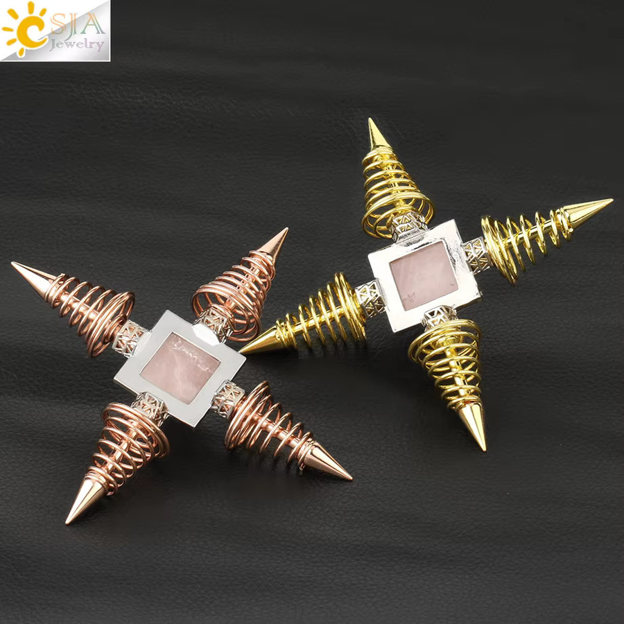 CSJA Jewelry Kristall Natursteine Pyramide als Dekoration für Meditation und spirituelle Heilung - Bild 2