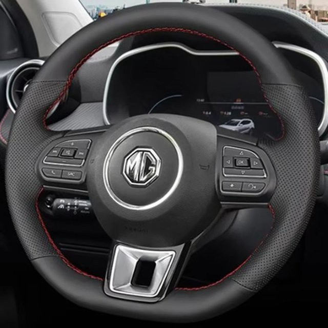 CREATROAD Lenkrad Abdeckung aus Kunstleder für MG ZS HS GS 5 6 RX5 RX8 ZST ZS EV, Farbe: Schwarz - Bild 1