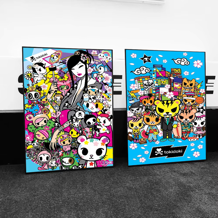 Kawaii T-Tokidoki Wandposter selbstklebend wasserfest aus Papier in Mehrfarben zur Wanddekoration für Kaffeehaus und Bar - Bild 3