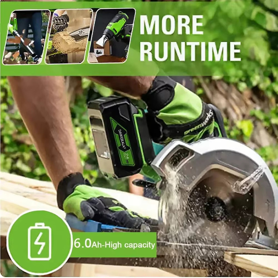 Greenworks Ersatzakku 24 V 6,0 Ah Lithium-Ionen Akku in Schwarz für Greenworks 24 V Werkzeuge - Bild 5