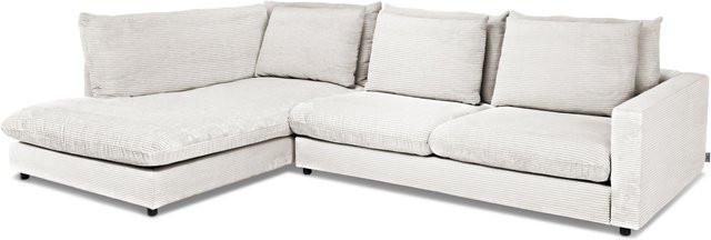 Polsterecke Sansibar Dagebüll in Weiß mit Cord-Stoff, L-Form, B/T/H: 321 x 228 x 84 cm - Bild 1