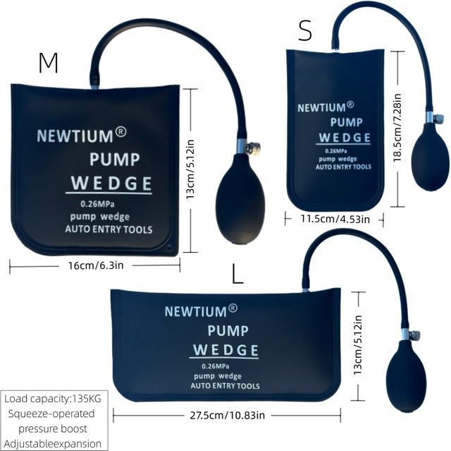 NEWTIUM Luftpumpenkeil Set zum Öffnen von Autotüren in Schwarz - Bild 1