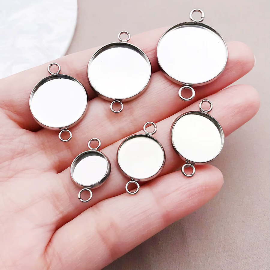 Doppelhängeanhänger Edelstahl, Silber, 10-20mm, Unisex - Bild 2