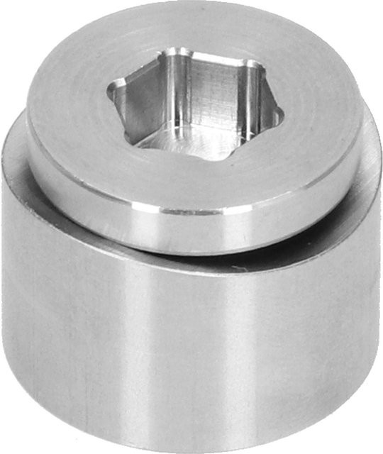 Sauerstoffsensor-Steckeranschluss mit kerbiger Bundmutter aus Edelstahl in Silber, M18x1.5 - Bild 1