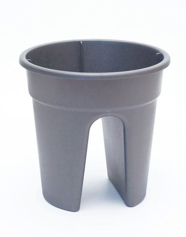KHW Flowerclip Geländerblumentopf 3er Set Grau - Bild 3