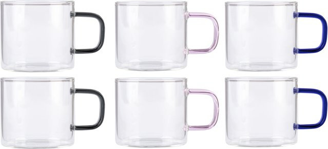 ERNESTO Tee-Service aus Glas mit Teekanne und Infuser, transparent, 6er Set Espressobecher - Bild 1